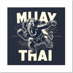 Muay Thai Elephant Fighting MMA Kick Boxing Martial Arts Posters and Art